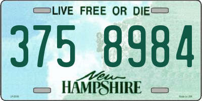 NH license plate 3758984