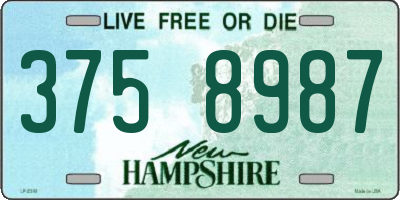 NH license plate 3758987