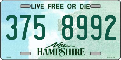 NH license plate 3758992