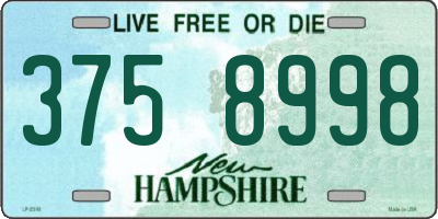NH license plate 3758998