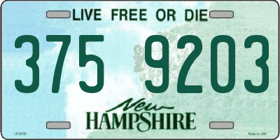 NH license plate 3759203