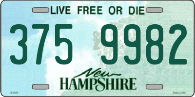 NH license plate 3759982