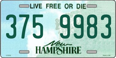 NH license plate 3759983