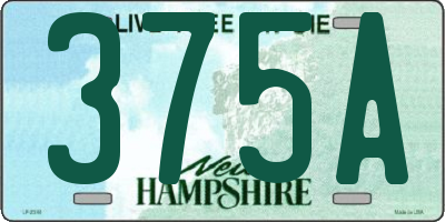 NH license plate 375A