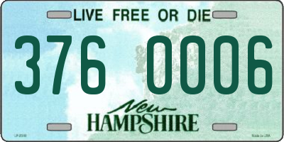 NH license plate 3760006