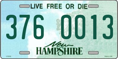 NH license plate 3760013