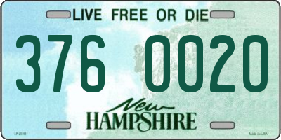 NH license plate 3760020
