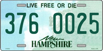 NH license plate 3760025