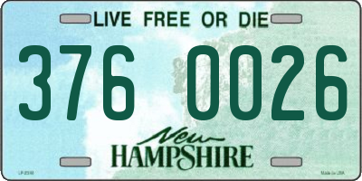 NH license plate 3760026