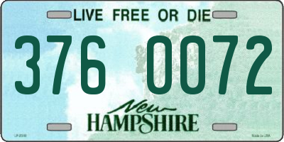 NH license plate 3760072