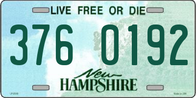 NH license plate 3760192