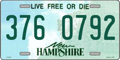 NH license plate 3760792