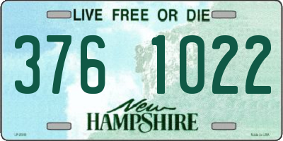 NH license plate 3761022