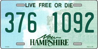 NH license plate 3761092