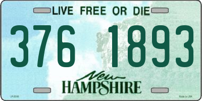 NH license plate 3761893