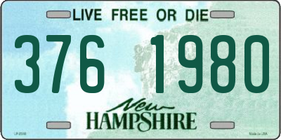 NH license plate 3761980