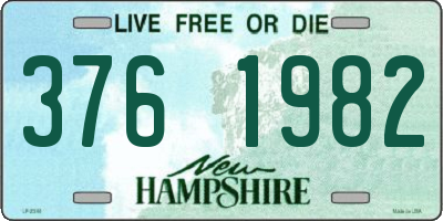 NH license plate 3761982