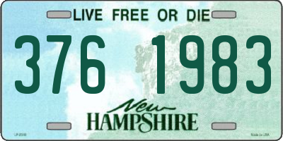 NH license plate 3761983