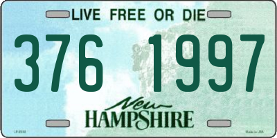 NH license plate 3761997