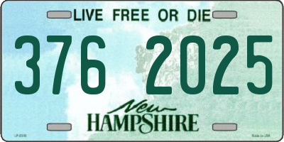 NH license plate 3762025