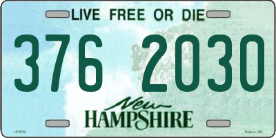 NH license plate 3762030