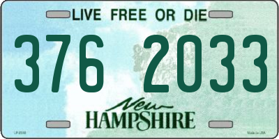 NH license plate 3762033
