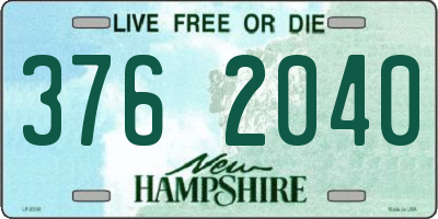 NH license plate 3762040