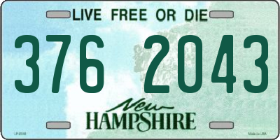 NH license plate 3762043