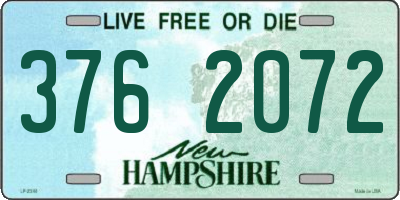 NH license plate 3762072