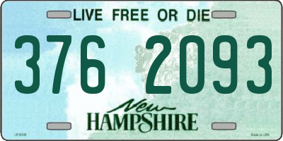 NH license plate 3762093