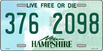 NH license plate 3762098