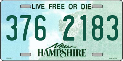 NH license plate 3762183