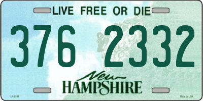 NH license plate 3762332