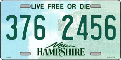 NH license plate 3762456