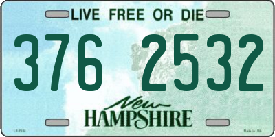 NH license plate 3762532