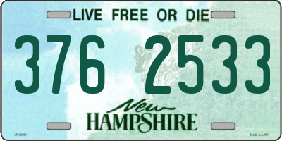 NH license plate 3762533