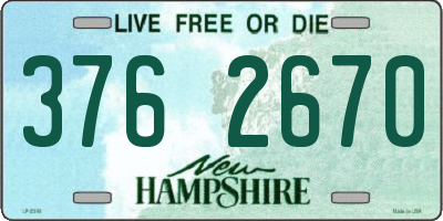 NH license plate 3762670