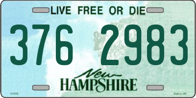 NH license plate 3762983
