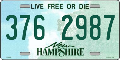 NH license plate 3762987