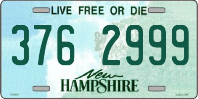 NH license plate 3762999