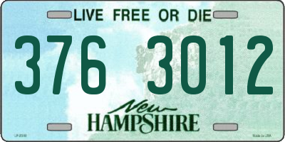 NH license plate 3763012