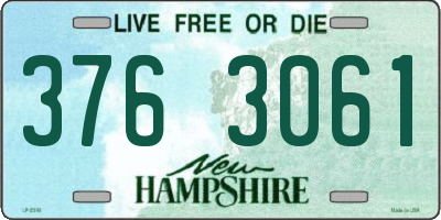 NH license plate 3763061