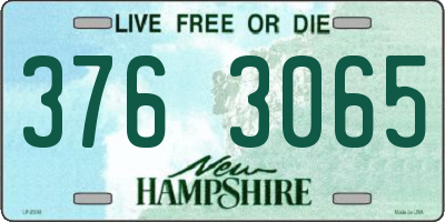 NH license plate 3763065