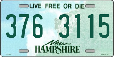 NH license plate 3763115