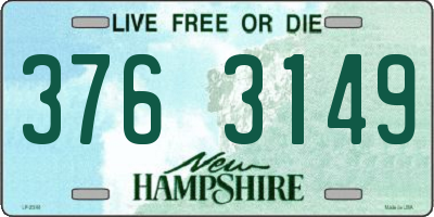NH license plate 3763149