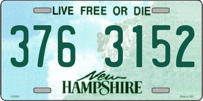 NH license plate 3763152