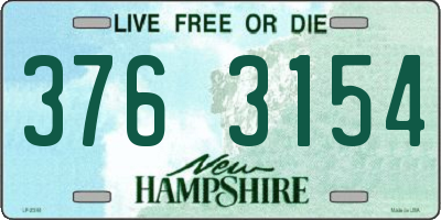 NH license plate 3763154