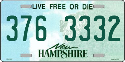 NH license plate 3763332