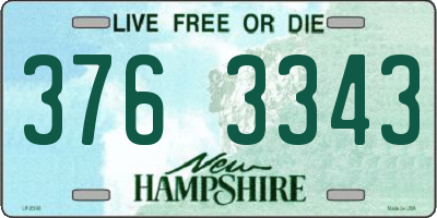 NH license plate 3763343