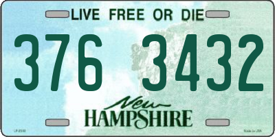 NH license plate 3763432